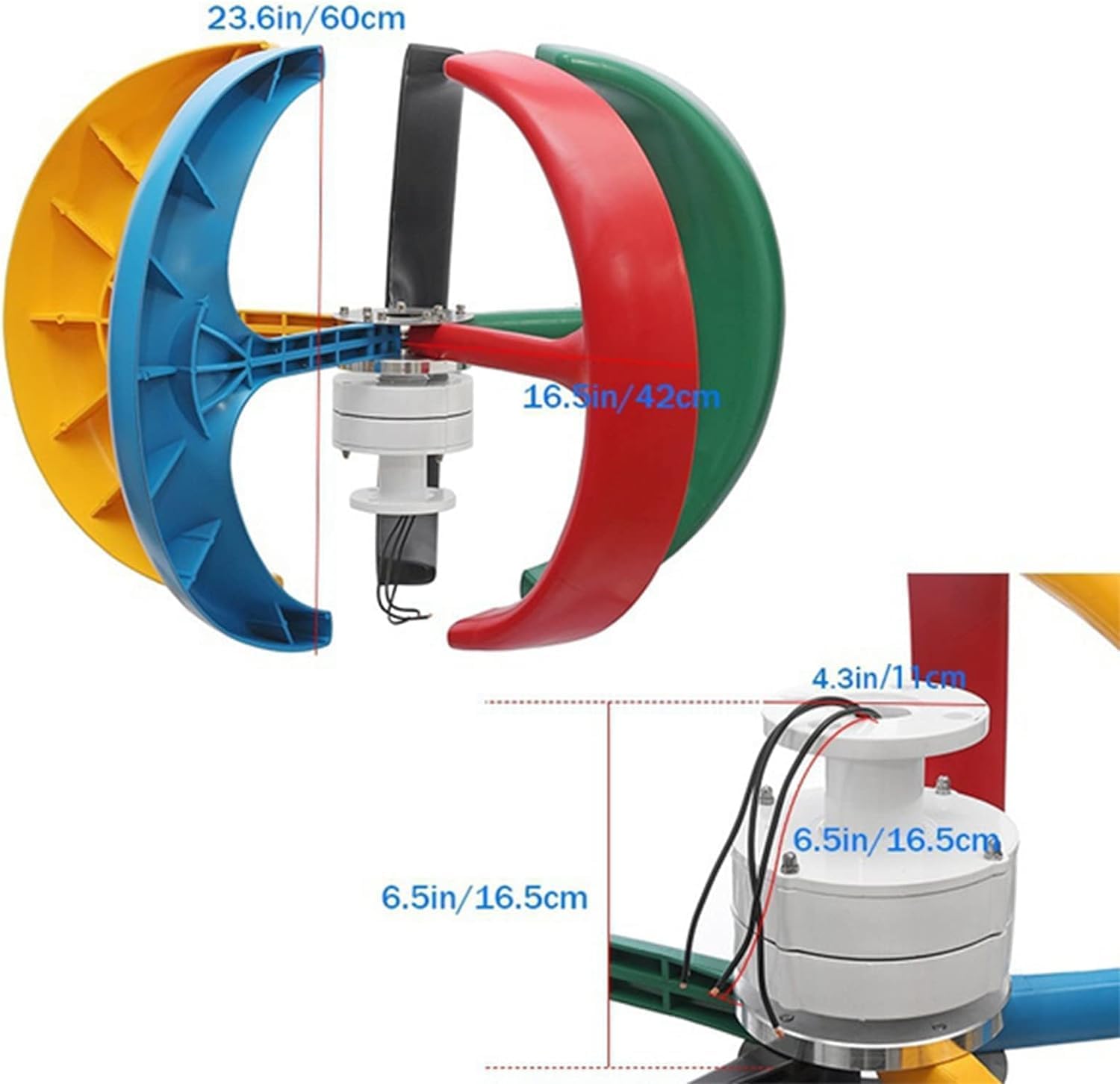 9000W Wind Turbine Generator 5 Blades Windmill, 2M/S Starting Wind Speed, 9000W Home Windmill Generator with Charge Controller