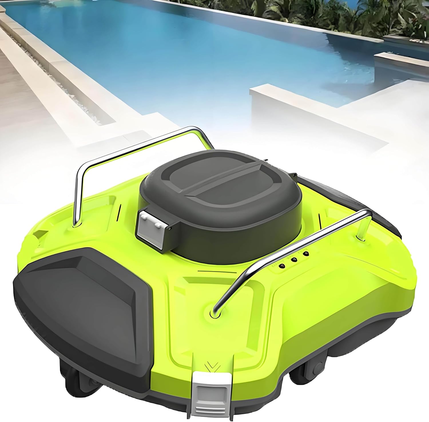 Automatic Robotic Pool Cleaner, Automatic Pool Cleaning Robot, Pool Cleaning Machine, 80~100㎡ Cleaning Area, 200μm, 2.5m Water Depth, for Above Ground and In-Ground Pools