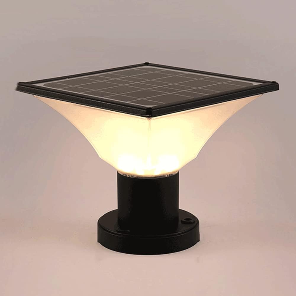 Outdoor Street Lights Full Copper Solar Street Light for Outdoor Fence Garden Wall Head Pillar Light Fixture(Warm Light,A)