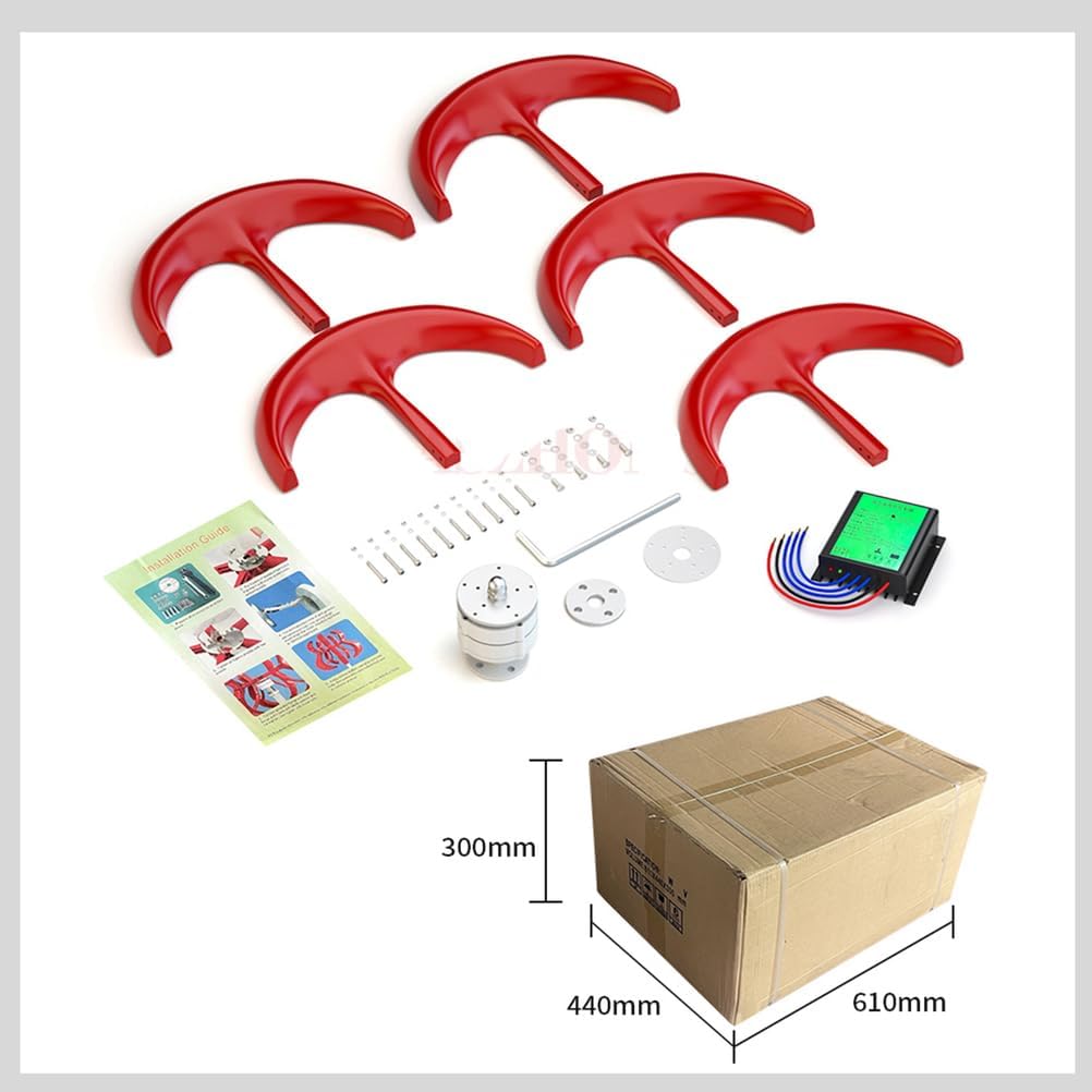 10000W 5 Blades 12V24V 48V Vertical Wind Turbines Generator with MPPT Controller Low Wind Speed Start Silence 3phase AC Free Energy for Home