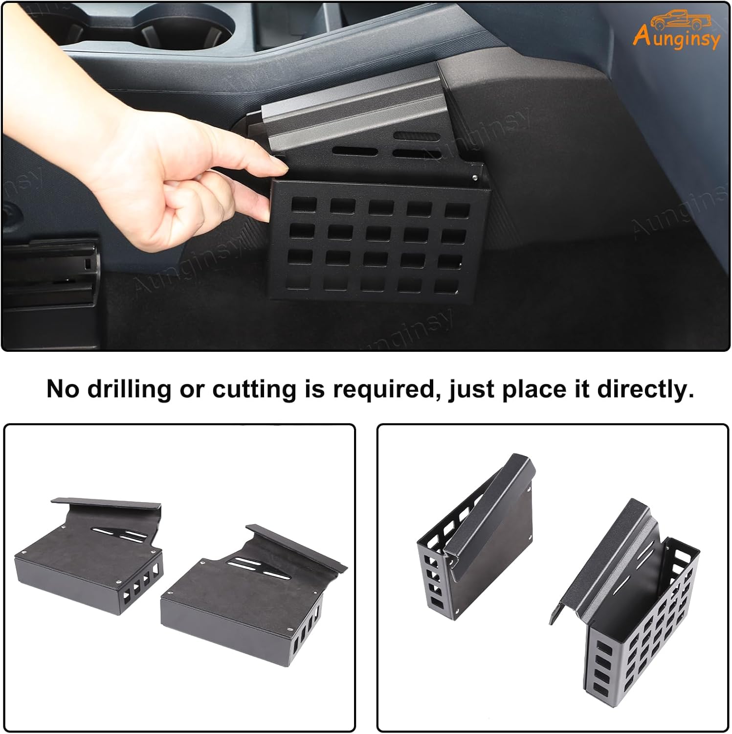Aunginsy Car Center Console Side Gear Shift Storage Box Basket Compatible with Ford Maverick 2022-2025 Car Center Console Organizer Tray Side Gear Shift Armrest Storage Box Basket Interior Accessories