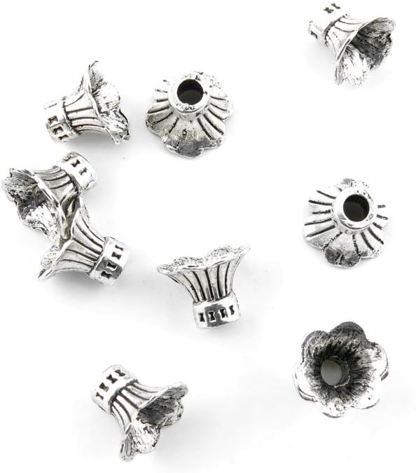 Jewelry Making Charms Antique Silver Tone Color Jewellery Charme Findingss Bulk Wholesale Suppliers Arts Crafts Z7AX1 Flower Spacer Beads