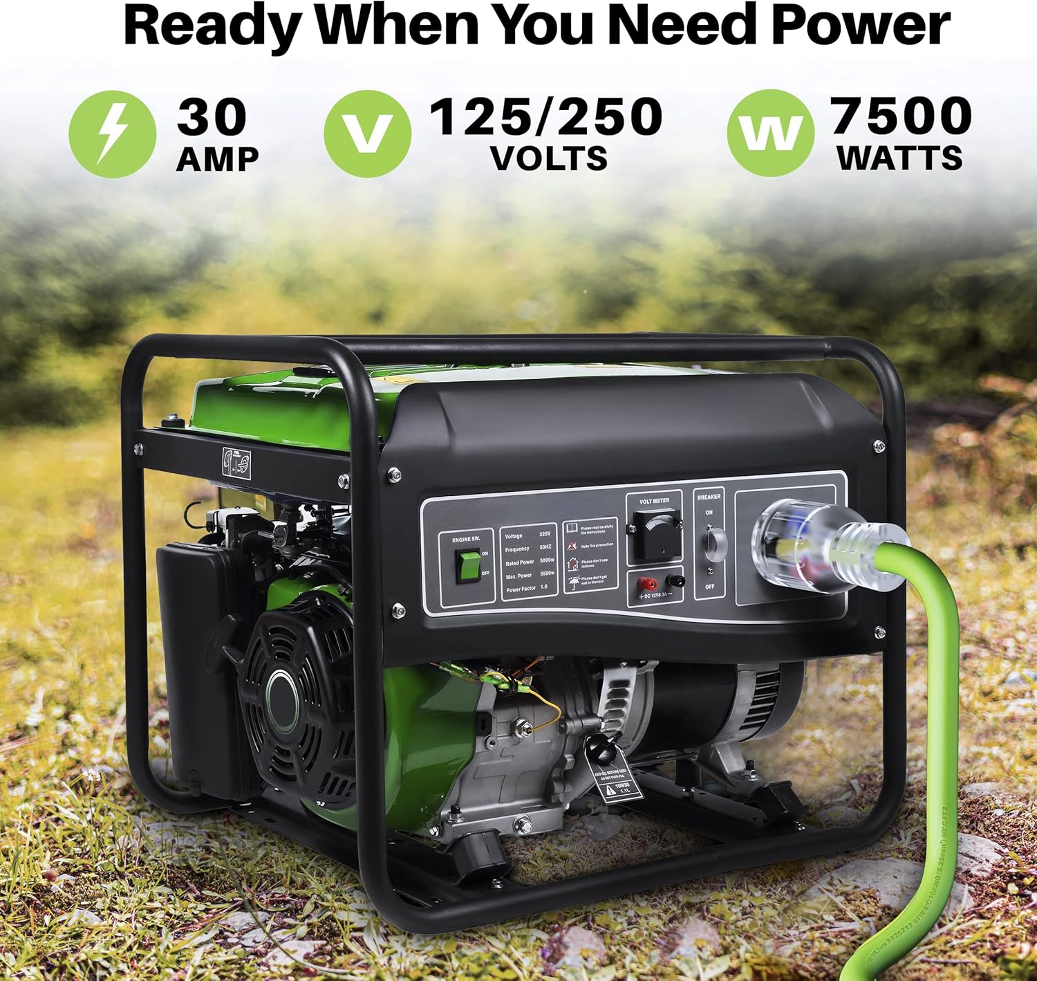 GearIT 30A Generator Cord (40ft) and 30A to 5-20R 4 Outlets with 4 Heavy Duty Twist Lock - 1.5ft