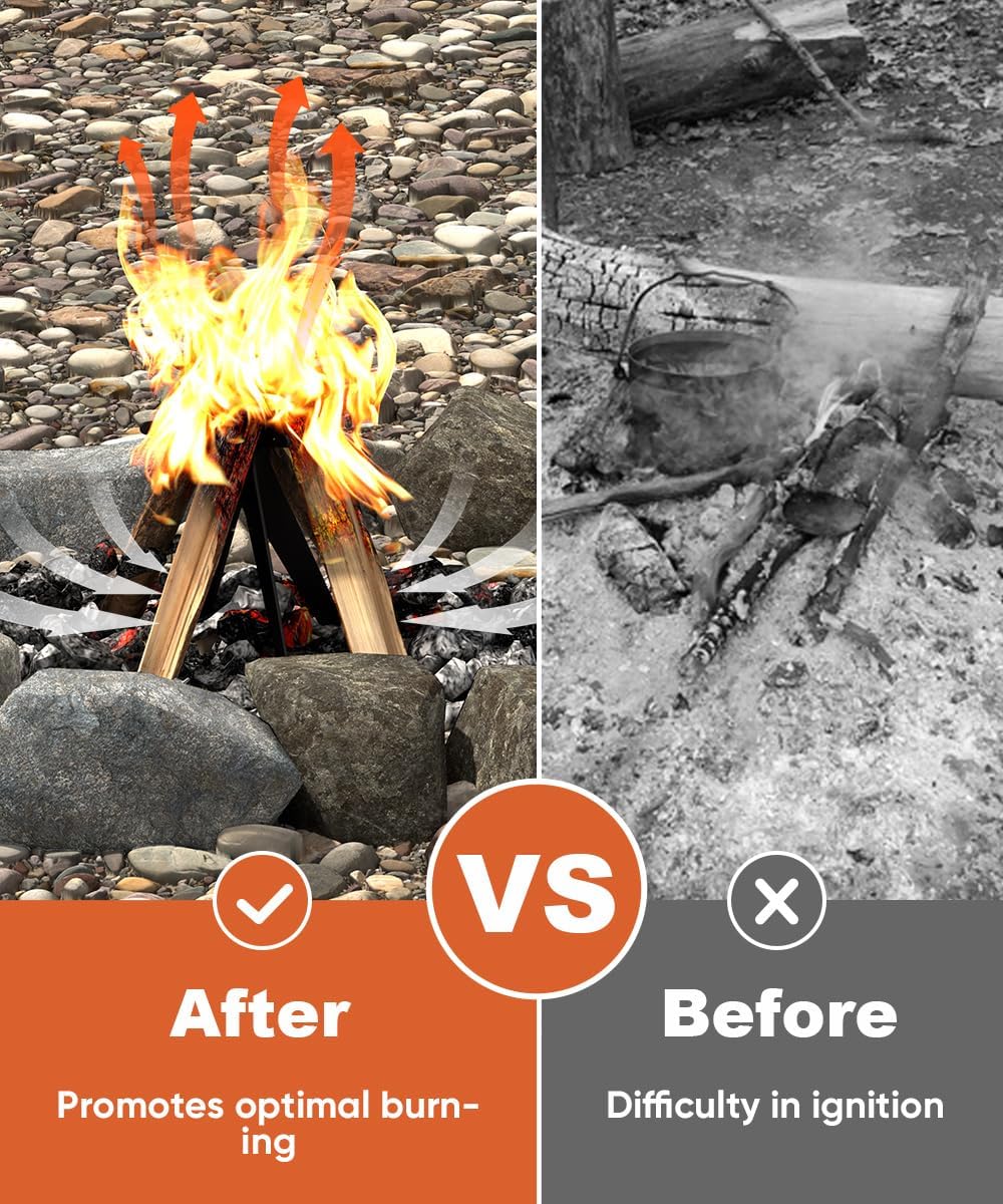 Mocomax Smokeless Fire Pit Ring and Vertical Fire Pit Grate