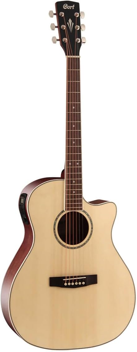Cort GAMEDXOP Grand Regal Acoustic Electric Cutaway Guitar, Open Pore