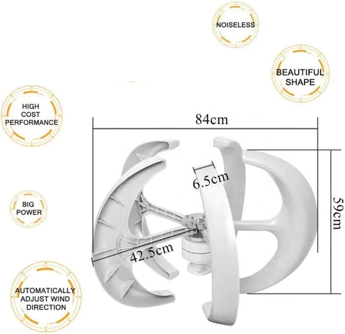 8KW 10KW 5KW 12V 24V 48V Wind Turbine Generator Vertical Turbine tive Windmill MPPT Hybrid Controller Home Low Starting Speed for Home(White,24V_5KW)