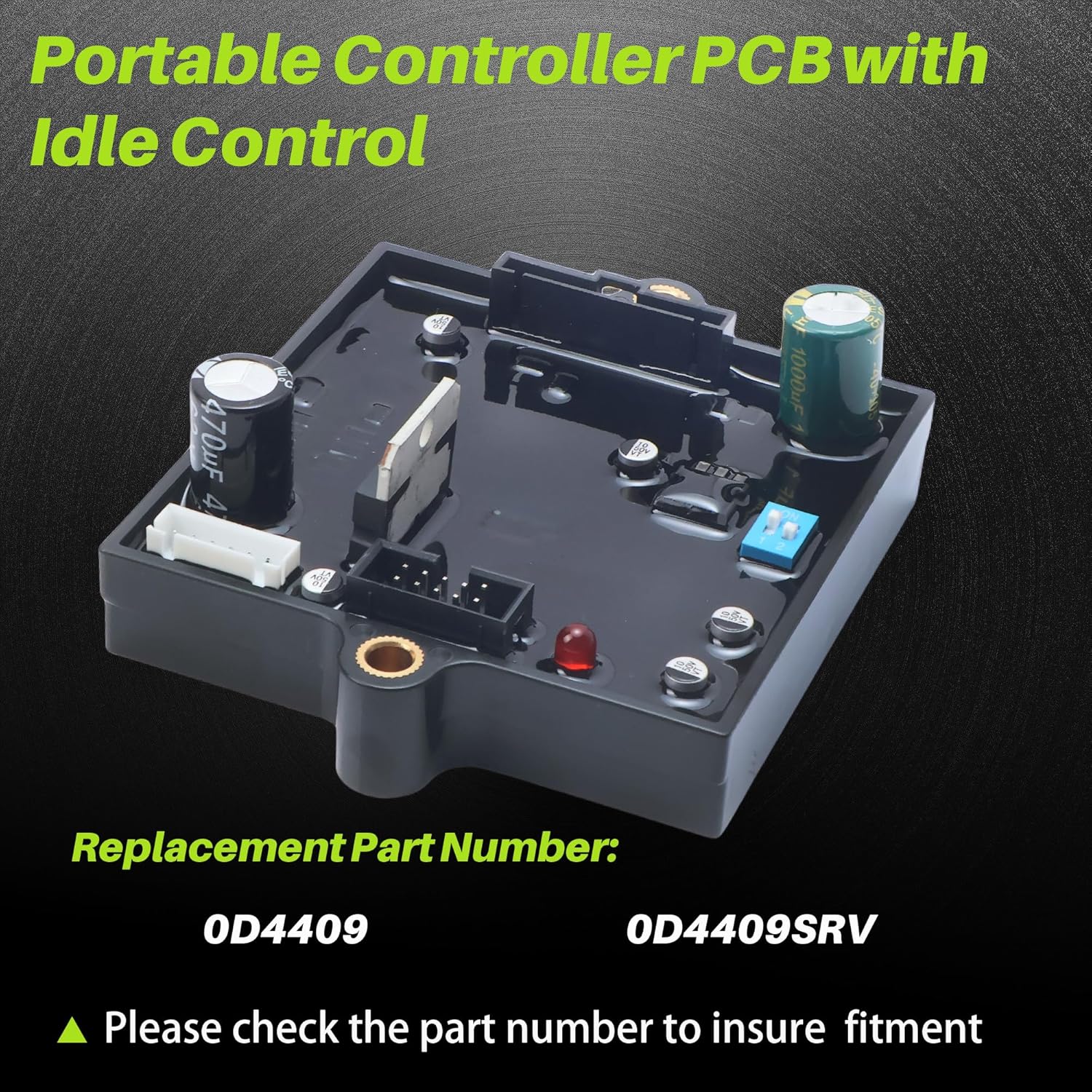 0D4409 Upgraded Portable Controller PCB with Idle Control Compatible with Generac generators, Replacement Part Number# 0D4409 0D44090SRV