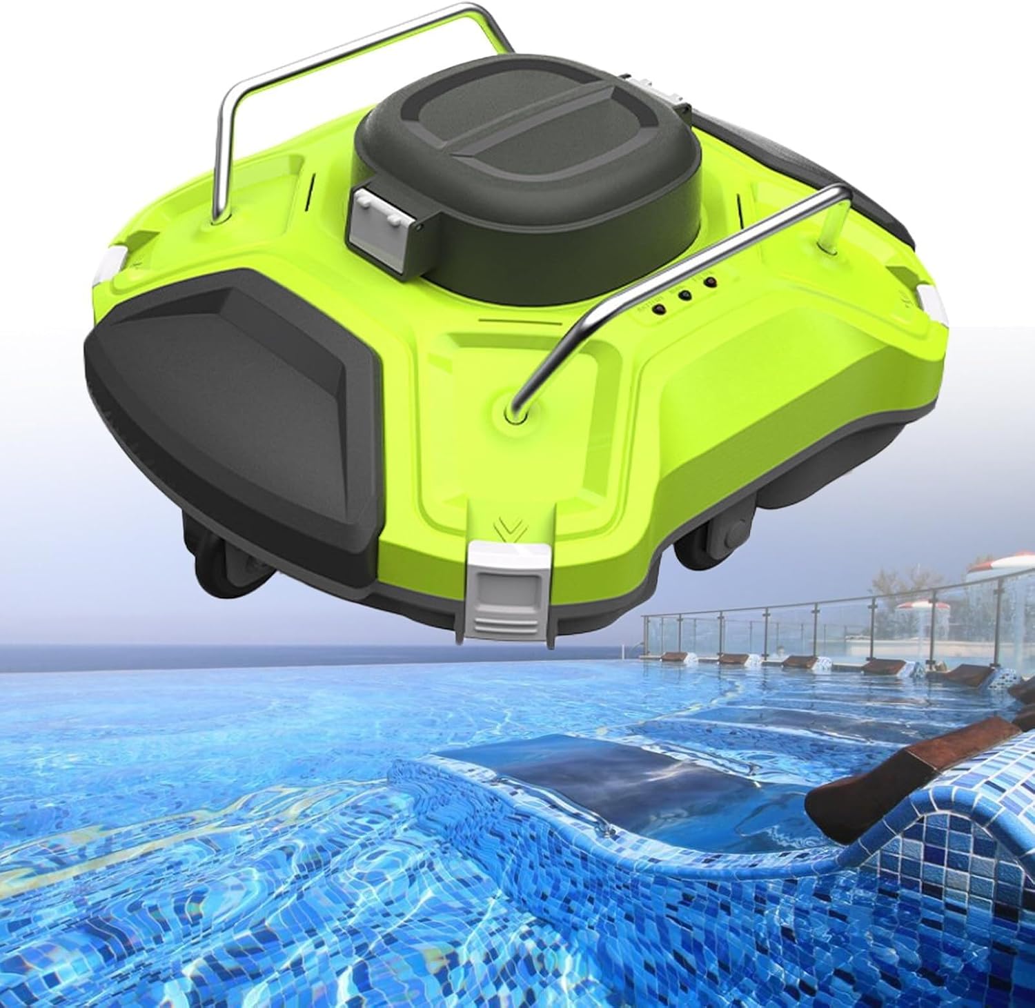 Cordless Robotic Pool Cleaner, Robot Pool Vacuum Cleaner Lasts 180Mins, Ideal for In-ground Pools