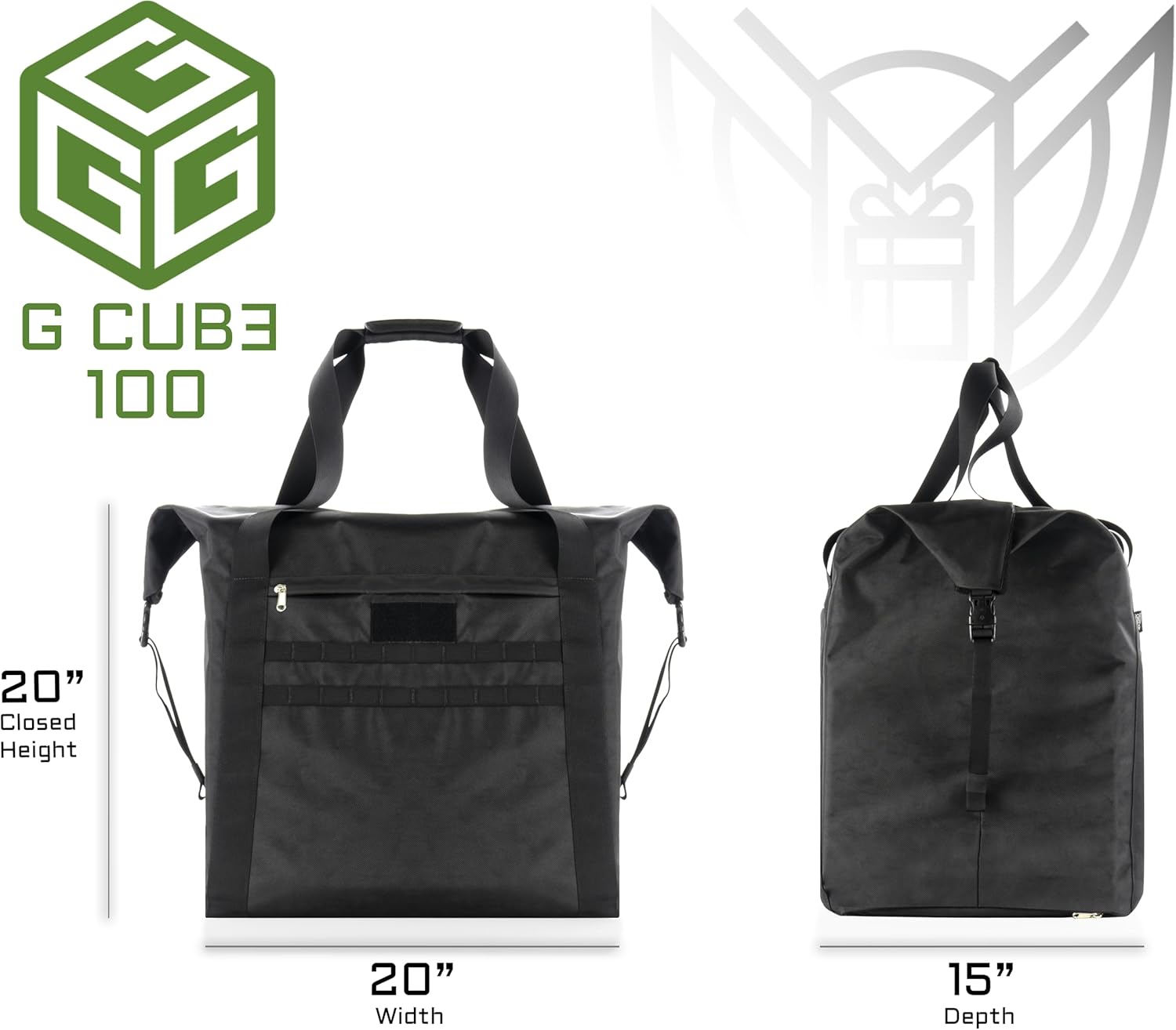 Xtreme Sight Line ~ G SØLAR 100 + G CUBƎ 100 Faraday Bag for Large Generators and Solar Panels ~ Protects Against EMP/CME/EMF/RF ~ Diamond Form Faraday Lined Interior ~ Midnight Multicam