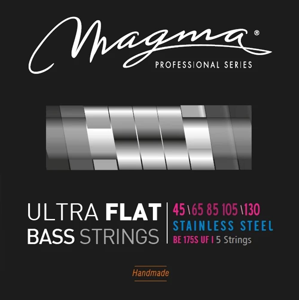 Magma Ultra Flat Electric Bass Guitar Strings - 5 String - Medium Gauge Stainless Steel Strings - Long Scale 34 inch 5 String Sets 45-130 gauges (BE175SUF) - 2 Sets Bass Strings