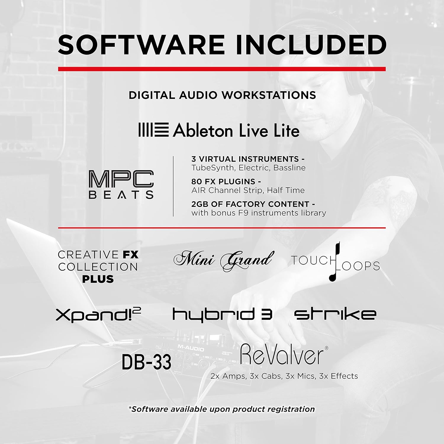 M-AUDIO AIR 192x14 USB-C Audio Interface for Studio Recording with 8 In and 4 Out, MIDI Connectivity, and Software from MPC Beats and Ableton Live Lite