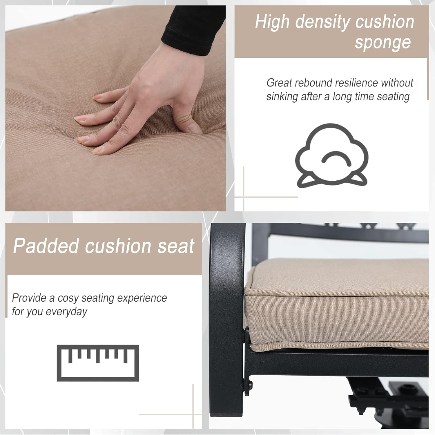 Sophia & William 5 Pieces Patio Dining Set with Gas Fire Pit Table Outdoor Patio Furniture 28