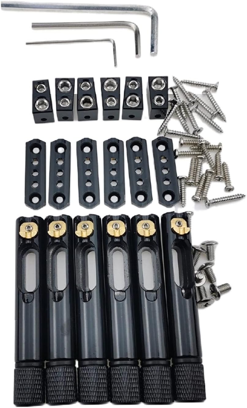 Electric Guitar Bridge Saddle Headless Bass Bridge Brass Material Headless Independent Bridge Suitable for Bass Guitar Guitar Tailpiece (Color : 4 Strings)