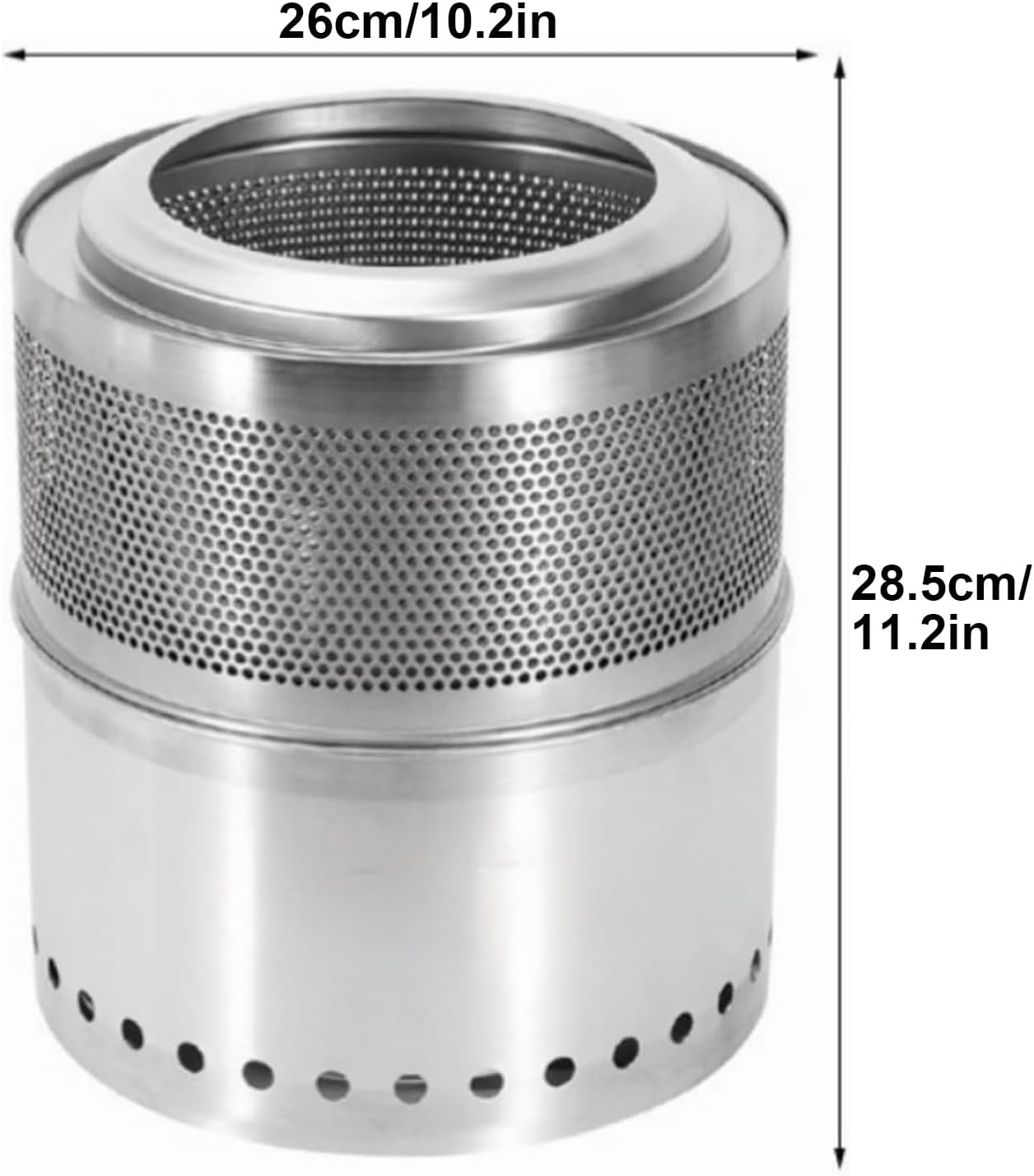 Outdoor Fire Pit with Carry Bag, Stainless Steel Table Top Firepit, Smokeless Firepit, Portable Solo Fire Pit, Hollow-Carved Design, for Camping Backyard Patio Garden Picnic Bonfire