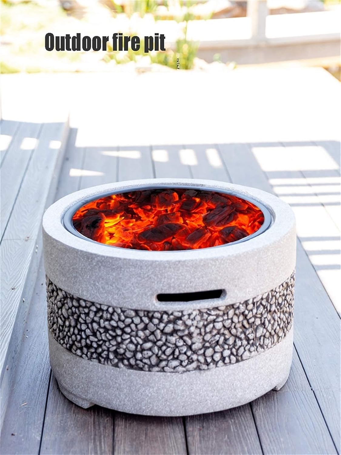 Outdoor Fire Pit Garden BBQ Grill Kit, Backyard Patio Garden Fireplace Camping Outdoor Heating, Campfire Picnic Cooking Fire Pit, 55.5cm