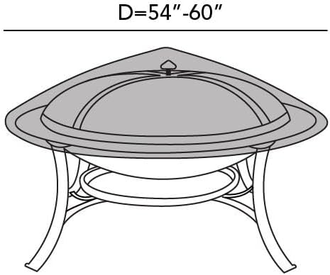 Covermates Round Firepit Top Cover - Premium Polyester, Weather Resistant, Drawcord Hem, Fire Pit Covers, ROUND TOP 54-60 DIAMETER, Clay