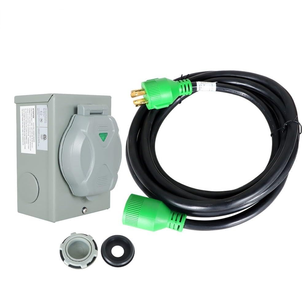 Replacement Parts for 1 Set 30 Amp 15FT Generator Cord Power Inlet Box Combo Kit NEMA L14-30 Mod-H9S-17291