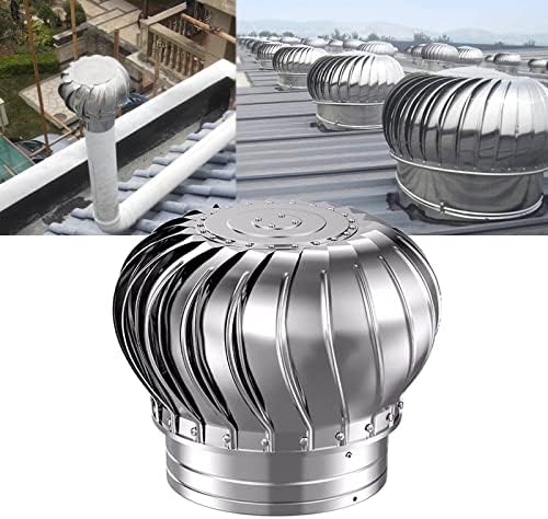 Roof Wind Turbines Cap Vent Round, Stainless Steel Exhaust Cap Roof Flue Vent 15.7