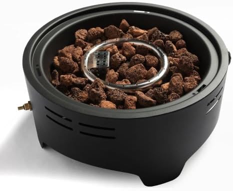 HGD 16 inch Portable Propane Fire Pit for Camping,Outdoor Fire Pit with Cooking Support 30000 BTU Smokeless Gas Fire Pits for Outside Patio