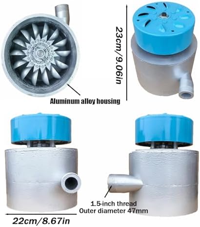 3KW Portable Water Turbine Generator, 110V-230V Mini Hydroelectric Generator with Durable Aluminum Housing for Home Backup Power, Outdoor Lighting, Camping, and Eco-Friendly Energy Solutions