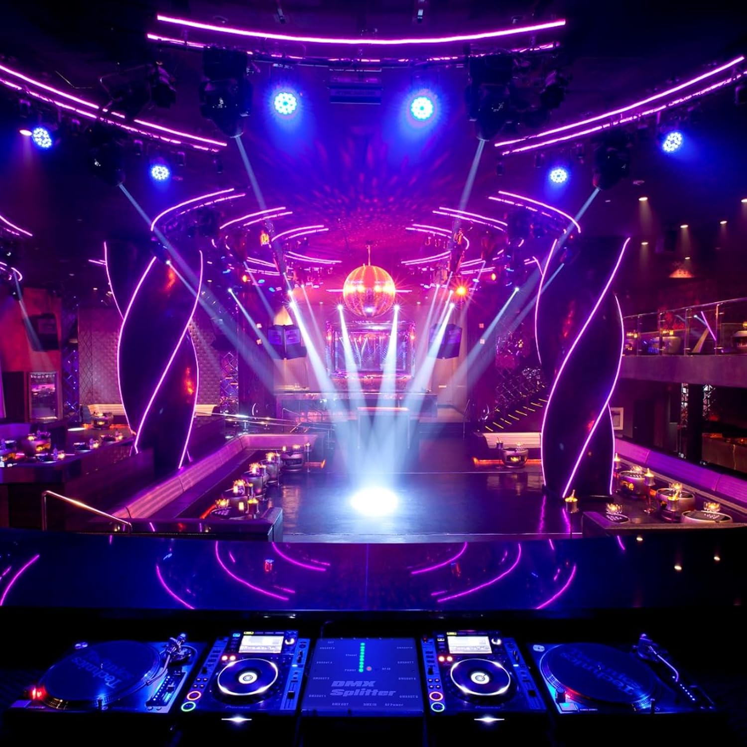 8-Channel DMX 512 Signal Amplifier,3-Pin Output DMX Wireless Transmitter Receiver,XLR DMX Splitter for LED Stage Lighting Disco Party（2 Pack）