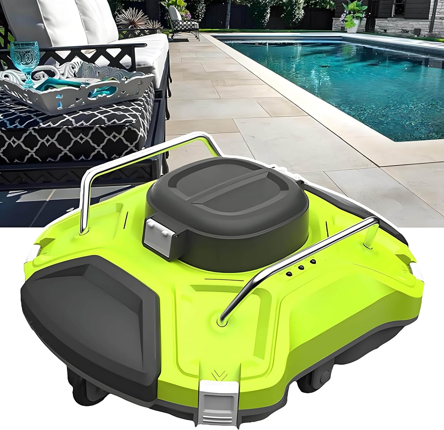 Automatic Pool Robot Cleaner Filter, Pool Automatic Vacuum Cleaner, Cordless Robotic Pool Vacuum Cleaner, LED Indicator, 11.1 V, 80~100㎡ Cleaning Area, for Underwater Cleaning