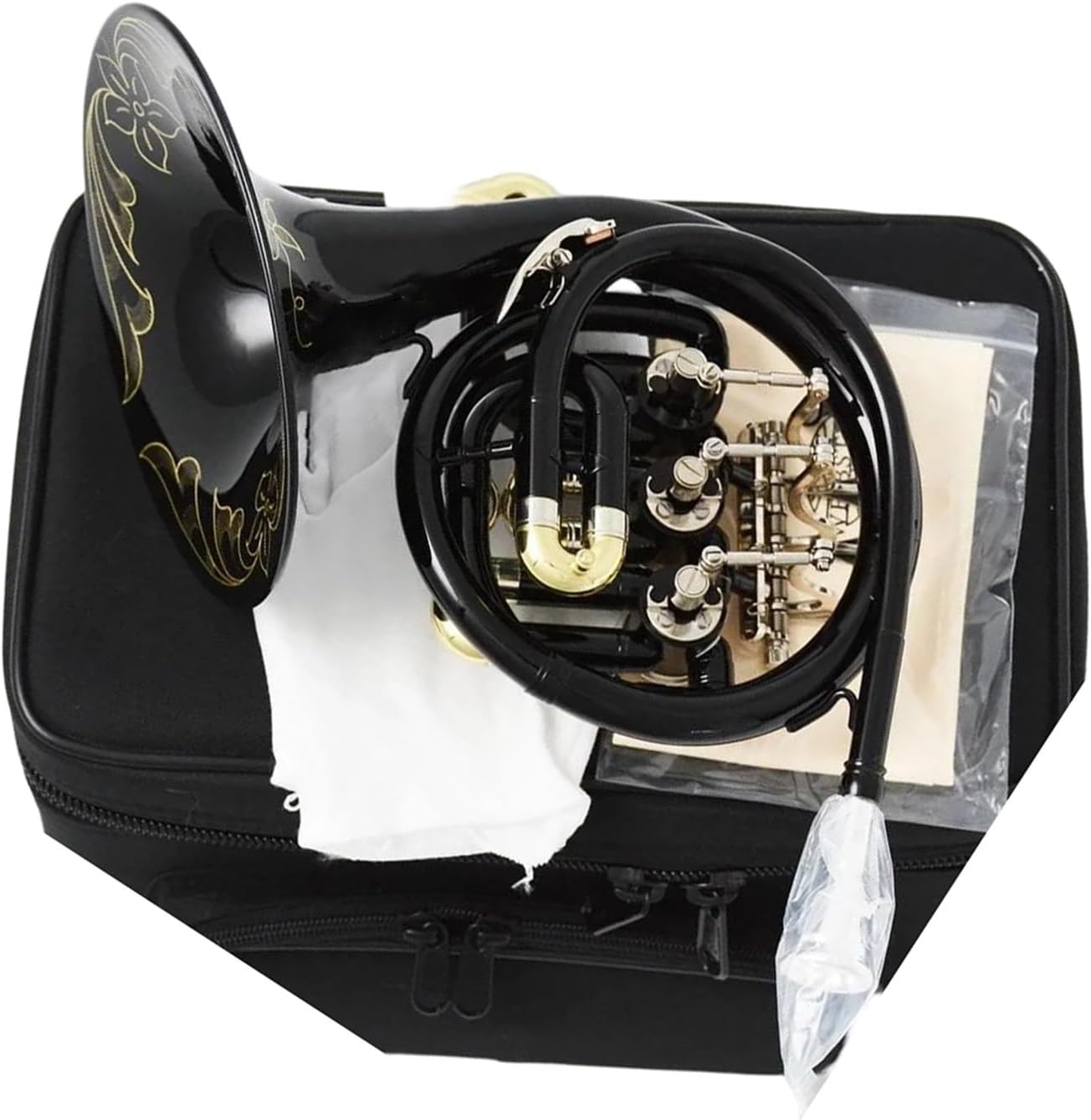 4 Key French Horn Mini French Horn Bk Lacquer Bb Pocket Musical Instrument