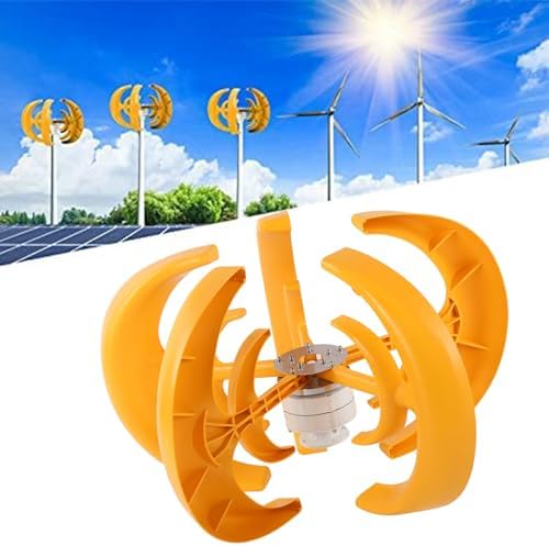 12000W Wind Turbine Generator for Home & Street Lighting, 12V/24V, 5-Blade Low RPM Windmill with Controller, Efficient & Stylish Red Design for Renewable Energy Solutions