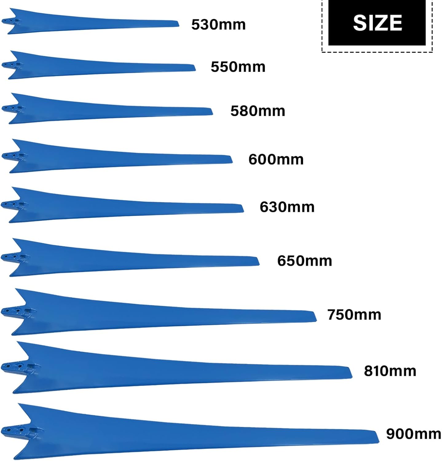 3-Blade Wind Turbine Blade 530mm-900mm Wind Blade Nylon Fiber Blade, Horizontal Axis Wind Turbine Blades Windmill Accessories for Replacement and Storage of Wind Turbine Blades,Blue,900mm