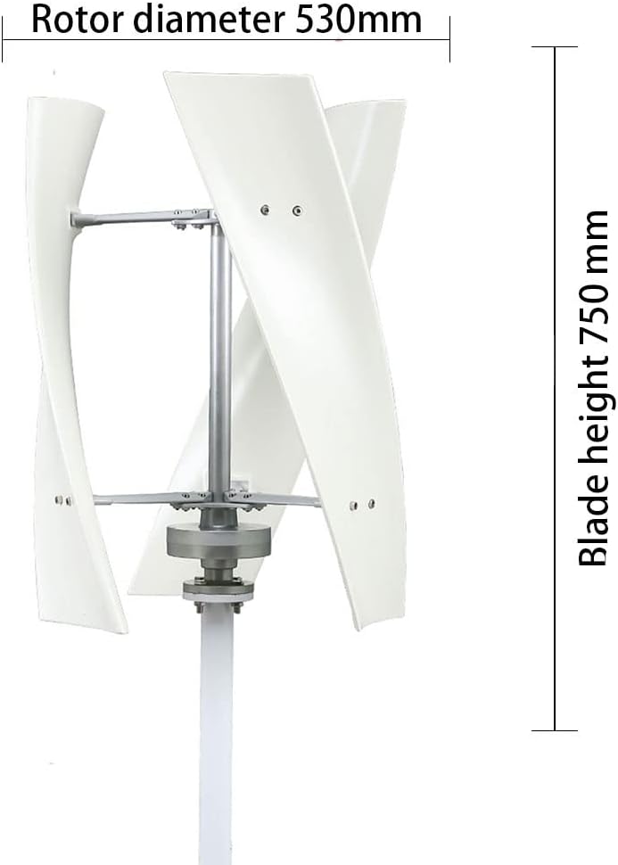 12000W Wind Power Generator Vertical Wind Turbine 12V 24V 48V 220V 3 Blades with MPPT Controller Magnetic Levitation Vertical Wind Turbine for Outdoor Gardens(White)