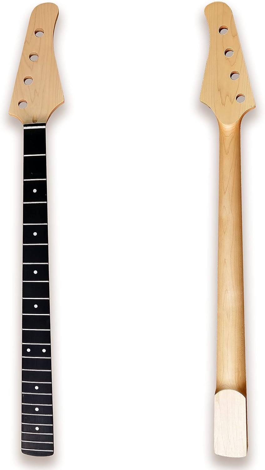 BexGears 4 String Electric Bass Guitar Neck 21 Fret Bolt On composite ebony fingerboard