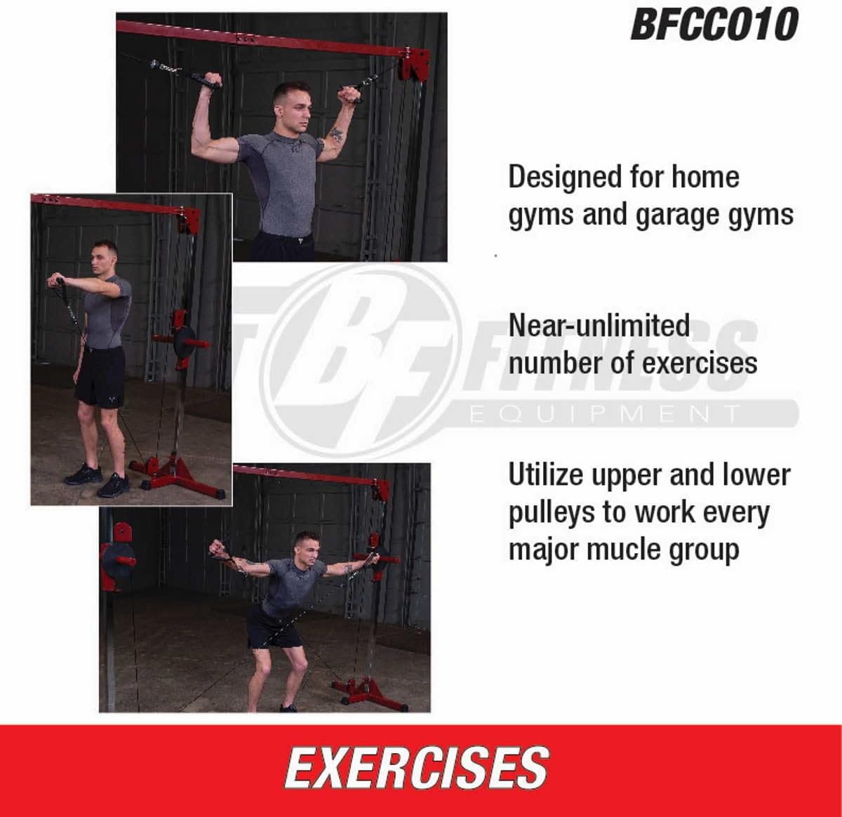 Best Fitness (BFCCO10) Cable Crossover Exercise Machine