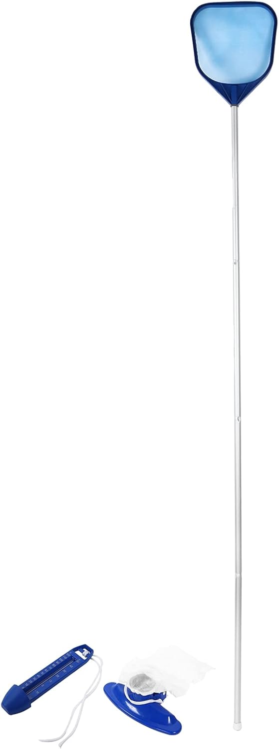 Pool Vacuum Head Set, 1 Pack Plastic and Aluminum Alloy - Effective Leaf Sucker, Fine Mesh Filter, Easy Assembly for Swimming Pool Cleaning