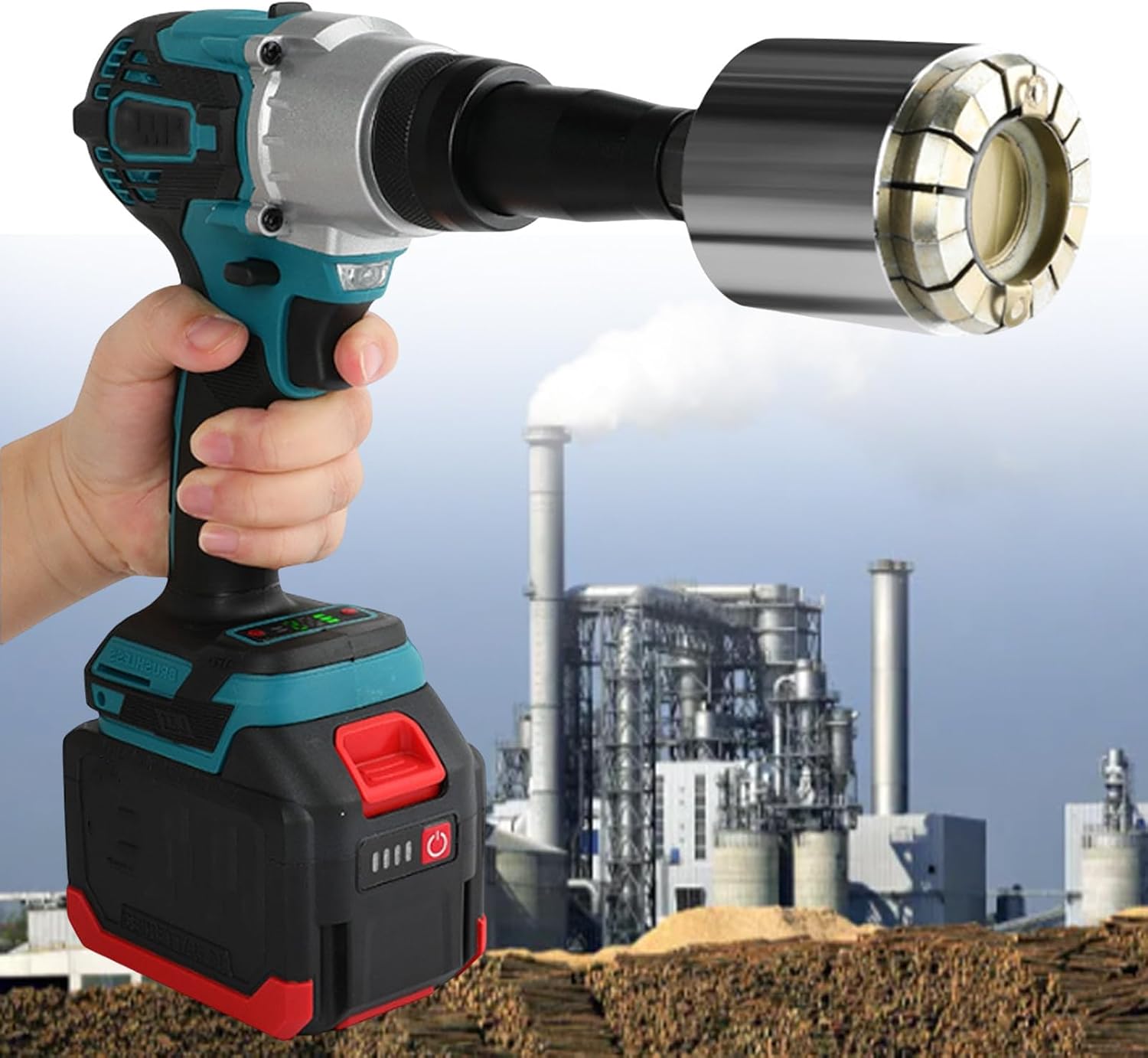 Rechargeable Oil Barrel Crimper Sealer, Hand Drum Cap Seal Crimping Tools, for 200L Oil Drum, Digital Display,30mm