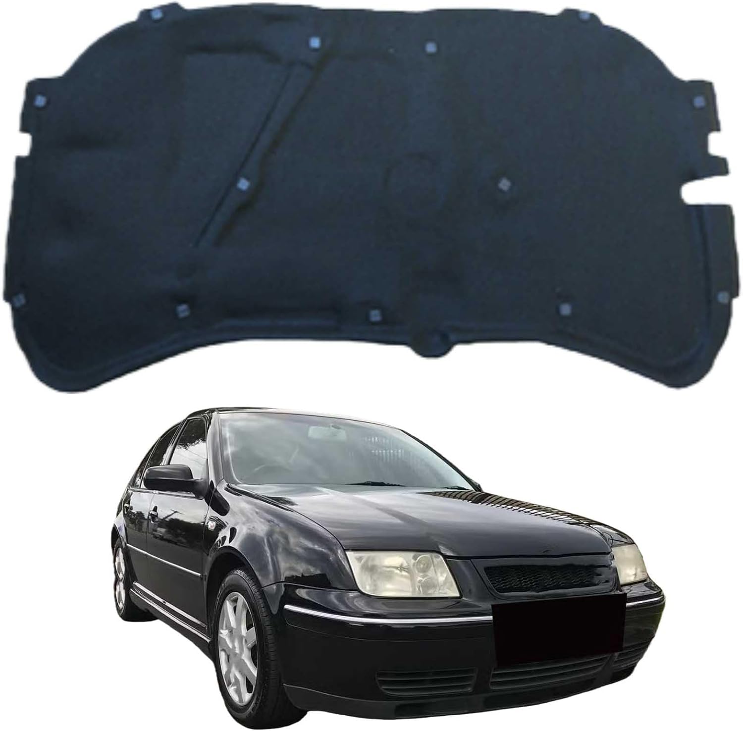 Car Front Hood Engine Sound Pad for VW Bora 2002-2008 OE:1J0863835E, Heat Insulation Cotton Mat Cover Soundproof Car Accessories