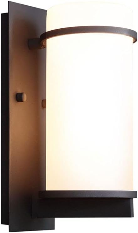 Wall Sconces , Nordic Simple Cylinder Wall Mount Light White Glass lampshade Wall Lantern Outdoor Waterproof and Rainproof Wall Lamp for Exterior Walls of Courtyard aisles Exterior Wall Sconce Light