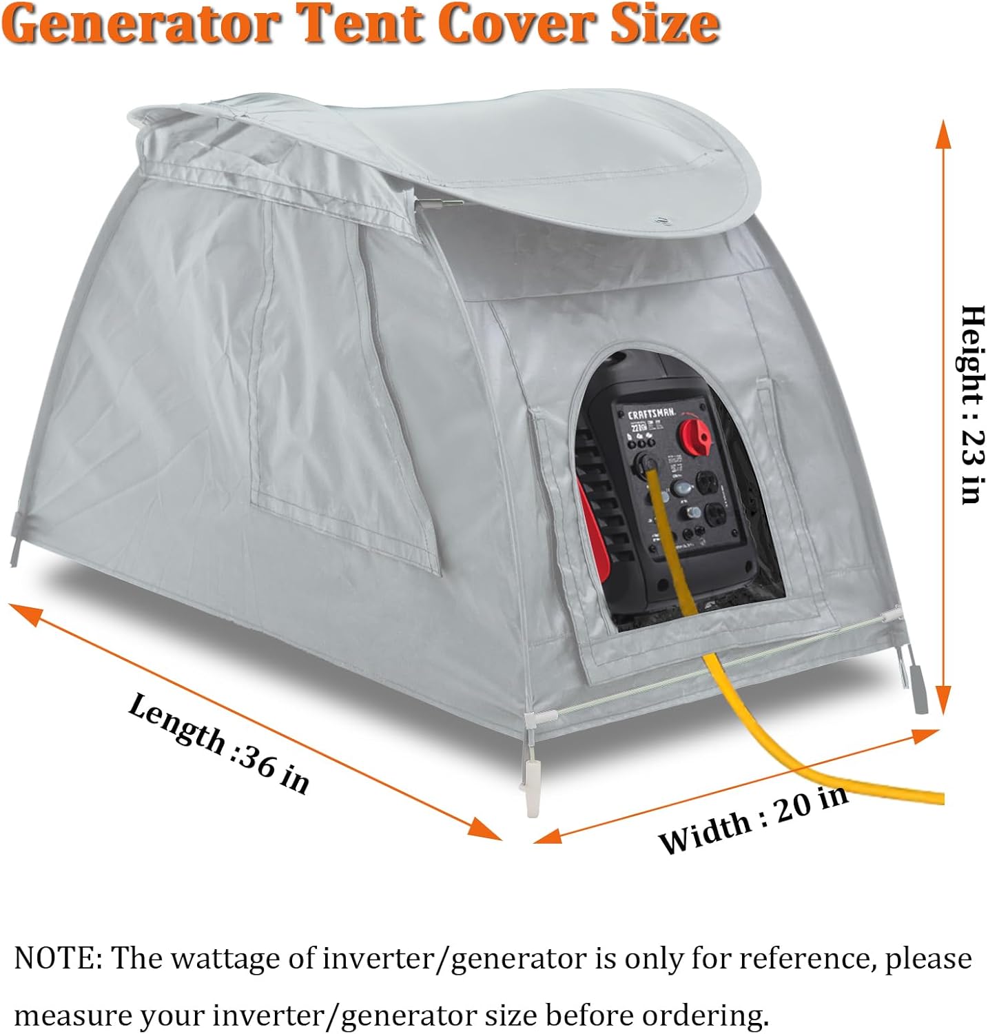 Small Inverter Generator Cover While Running, Portable Waterproof Generator Shed Cover，Outdoor Generator Tent Cover for Rain, Fit Most 1000-5500 Watt Inverter Generators, Grey