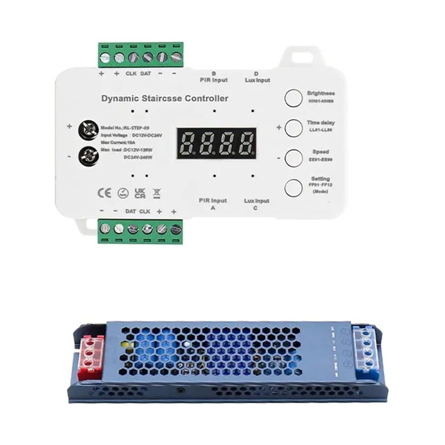 Stair Light with Motion Sensor Switch DC 12V 24V LED Light with House Step Stair Lighting(STEP-09 6000K Kit 20)