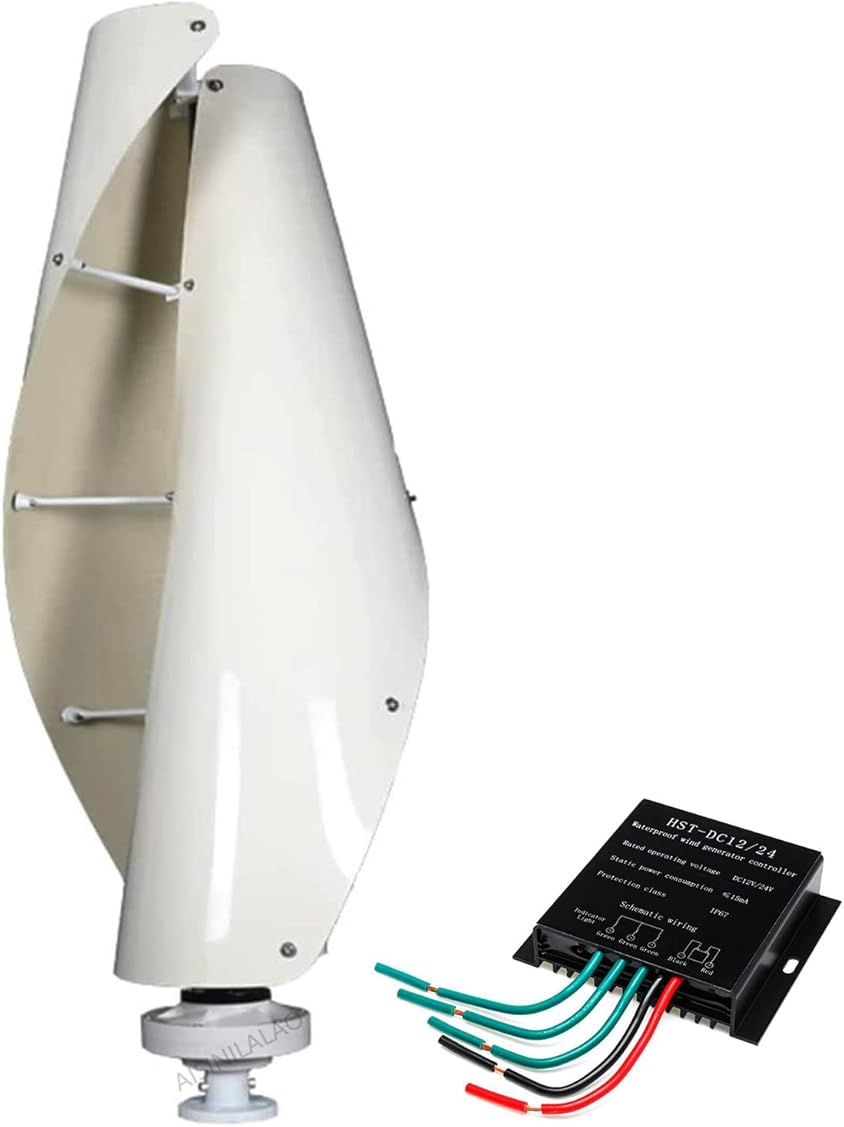 10000W Magnetic Levitation Axis Vertical Wind Turbine Generator, Wind Generator Power Turbine Vertical for Windmills Mobile Homes with Controller MPPT 48V