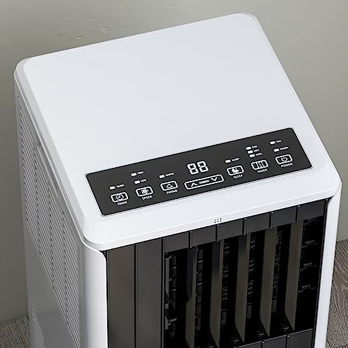 8,000 BTU Portable Air Conditioner for Rooms Up to 350 Sq.Ft - 3-In-1 Quiet Floor Standing AC Unit with Fan/Dehumidifier - Remote & LED Touch Control, Sleep Mode, 24H Timer, Black