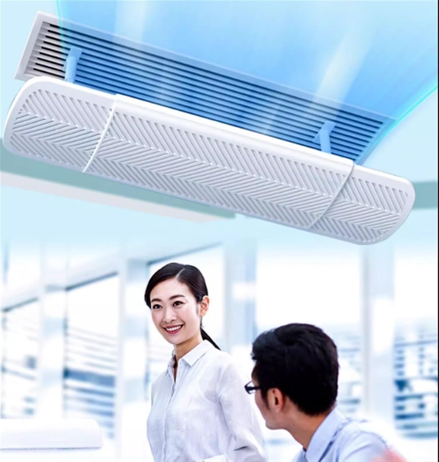 Air conditioning deflector Air Wing Baffle Wind Direction Windshield, Side Outlet Central AC Air Flow Deflector, Adjustable Air Conditioner Deflector for Home Hotel Office