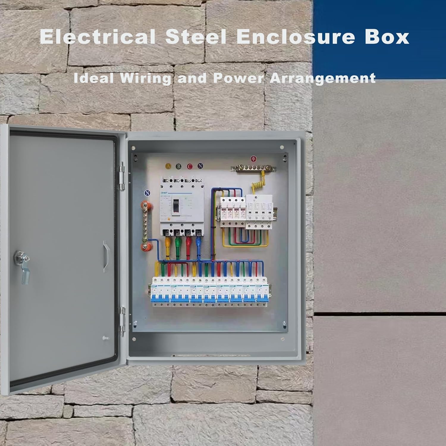 Generic Waterproof Electrical Enclosure 16 x 12 x 8'', Outdoor Electrical Box Weatherproof, Electrical Junction Box with Reinforced Lock, Gray, JYX403020