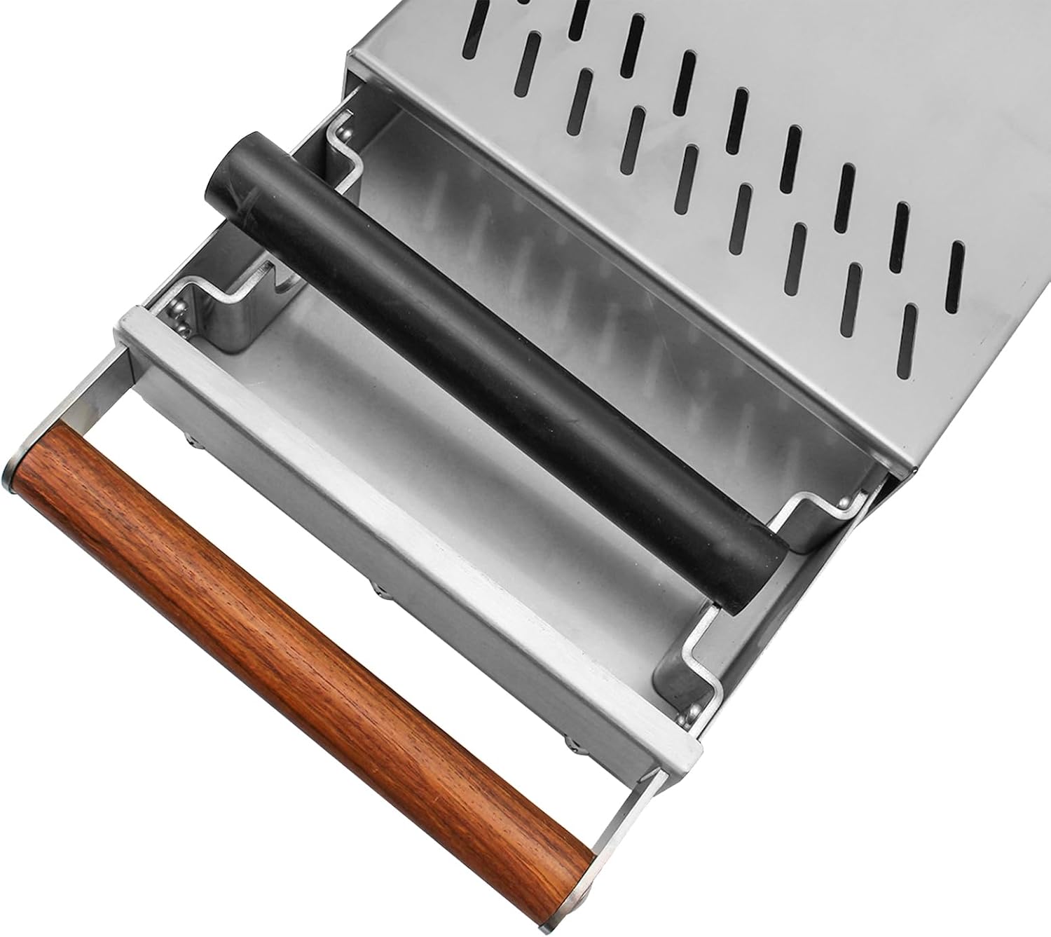 DIBTSA Espresso Knock Box Drawer, Coffee Knock Box with Shock-absorbing Removable Knock Bar and Non-Slip Base, 304 Stainless Steel, Espresso Accessories, 12.4 x 8.14 x 2.55 inch (Silver)