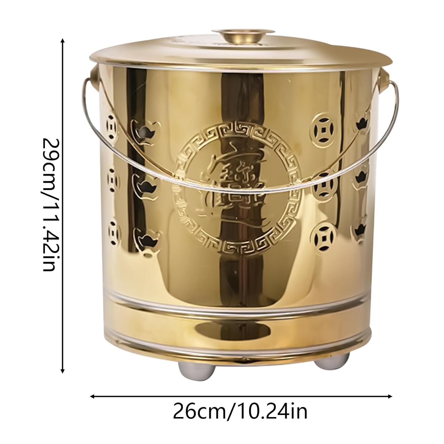 Burn Can for Paper - Portable Stainless Steel Fire Bucket for Safe Disposal | Covered Pit with Hook and Liner, Ideal for Backyard Garden Balcony Trash Wood Garbage Beach Use