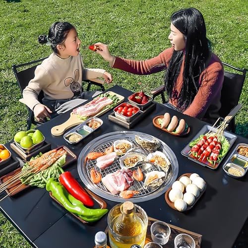 Portable Folding Grill Table - Outdoor BBQ Cooking Station for Picnic, Camping, Beach & Hiking - Easy Setup, Durable Design, Lightweight & Compact
