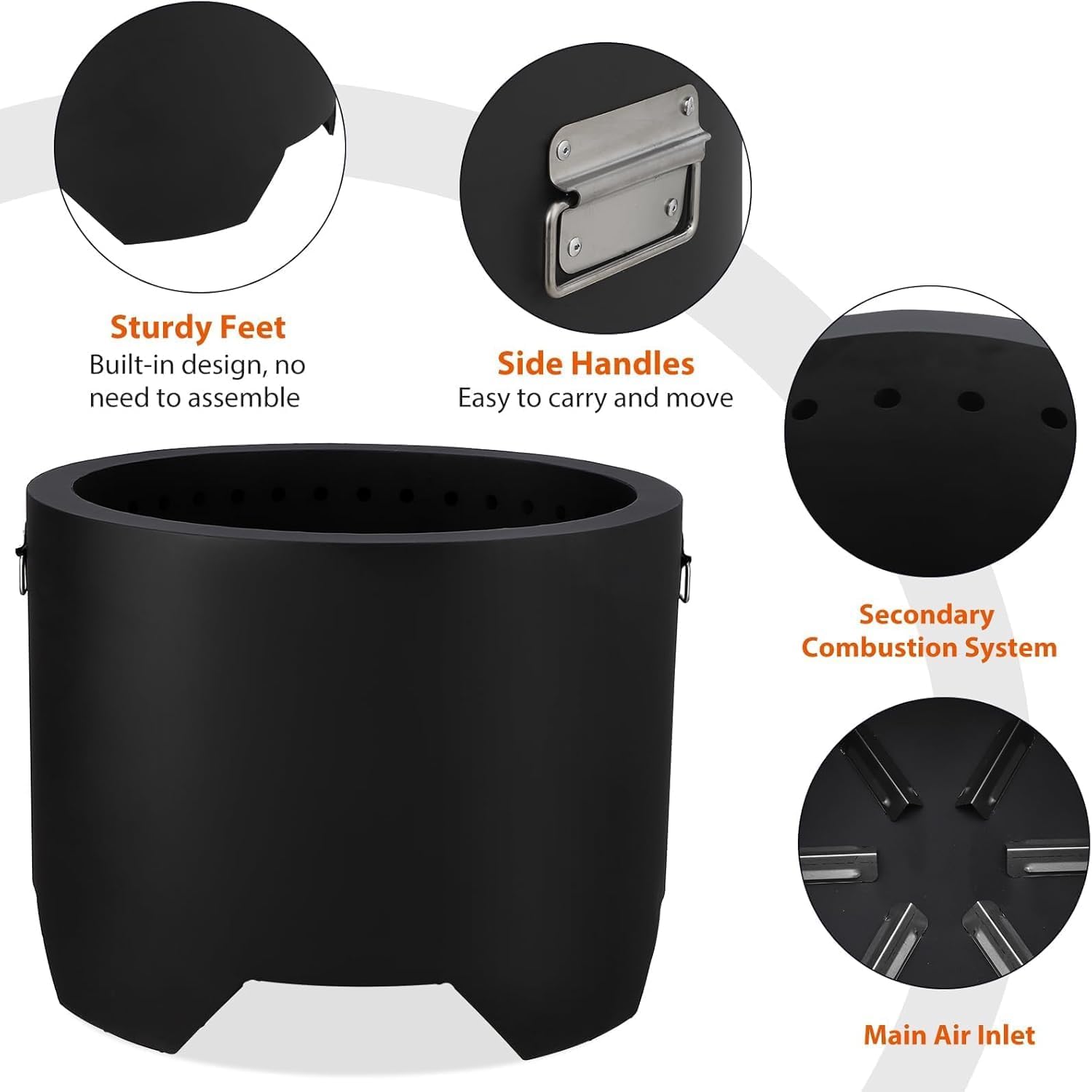 20 Inch Smokeless Fire Pit with Ash Pan - Portable Outdoor Wood Burning Fireplace, Lightweight 19lbs Stainless Steel for Backyard, Patio & Camping