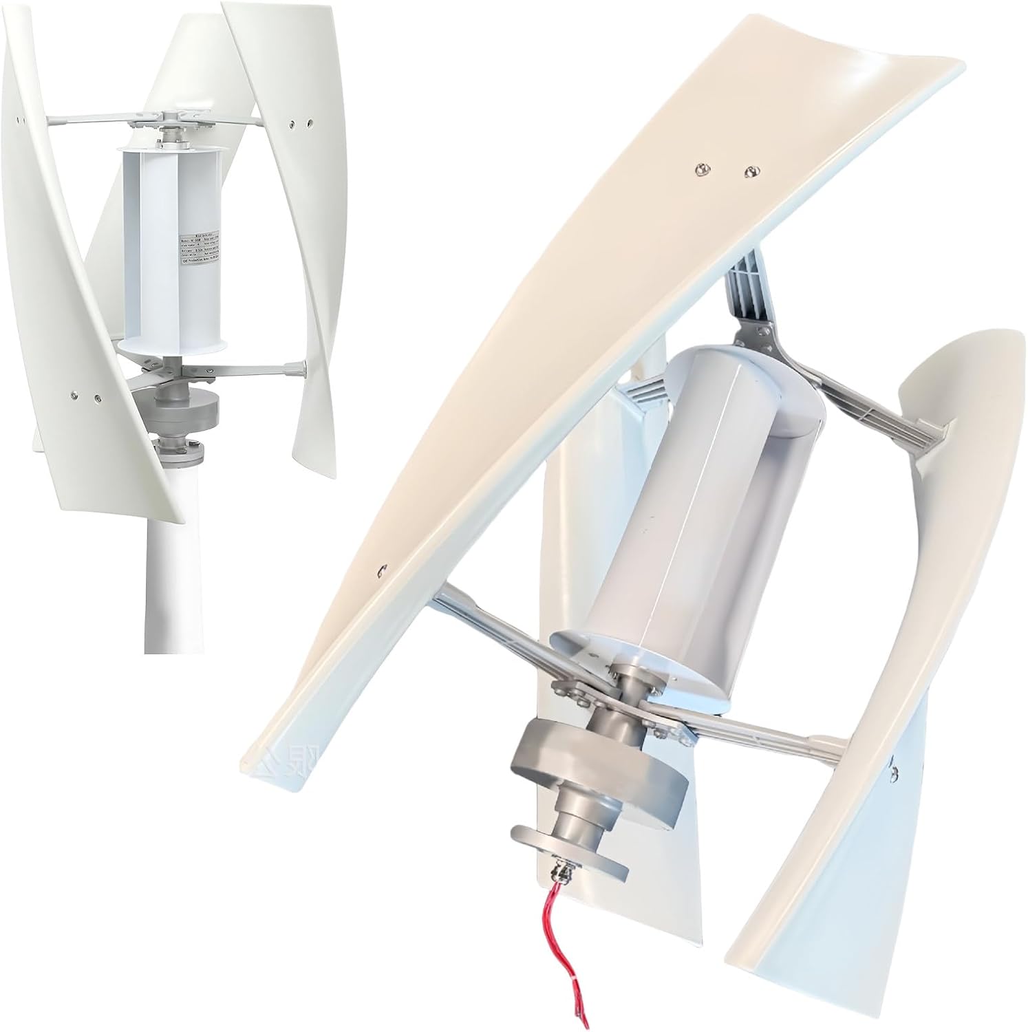 Maglev Vertical Wind Turbine Generator, 100/200/300W Low Noise Helical Blades Windmill Kit with Charge Controller for Boats and Cabins 300W