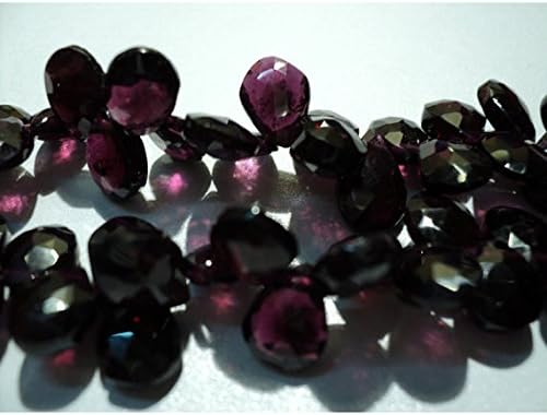 Garnet, Micro Faceted Pear Beads, Briolette Beads - 7x9mm Each Approx - 33 Pieces Approx