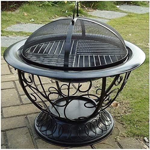 Fire Pits Outdoor Wood Burning Fire Pits Outdoor Fire Large Bonfire Wood Burning Patio Coal Grill Firepit for Outside Grill Charcoal Smokeless Grill with Spark with Cover BBQ Cooking fo