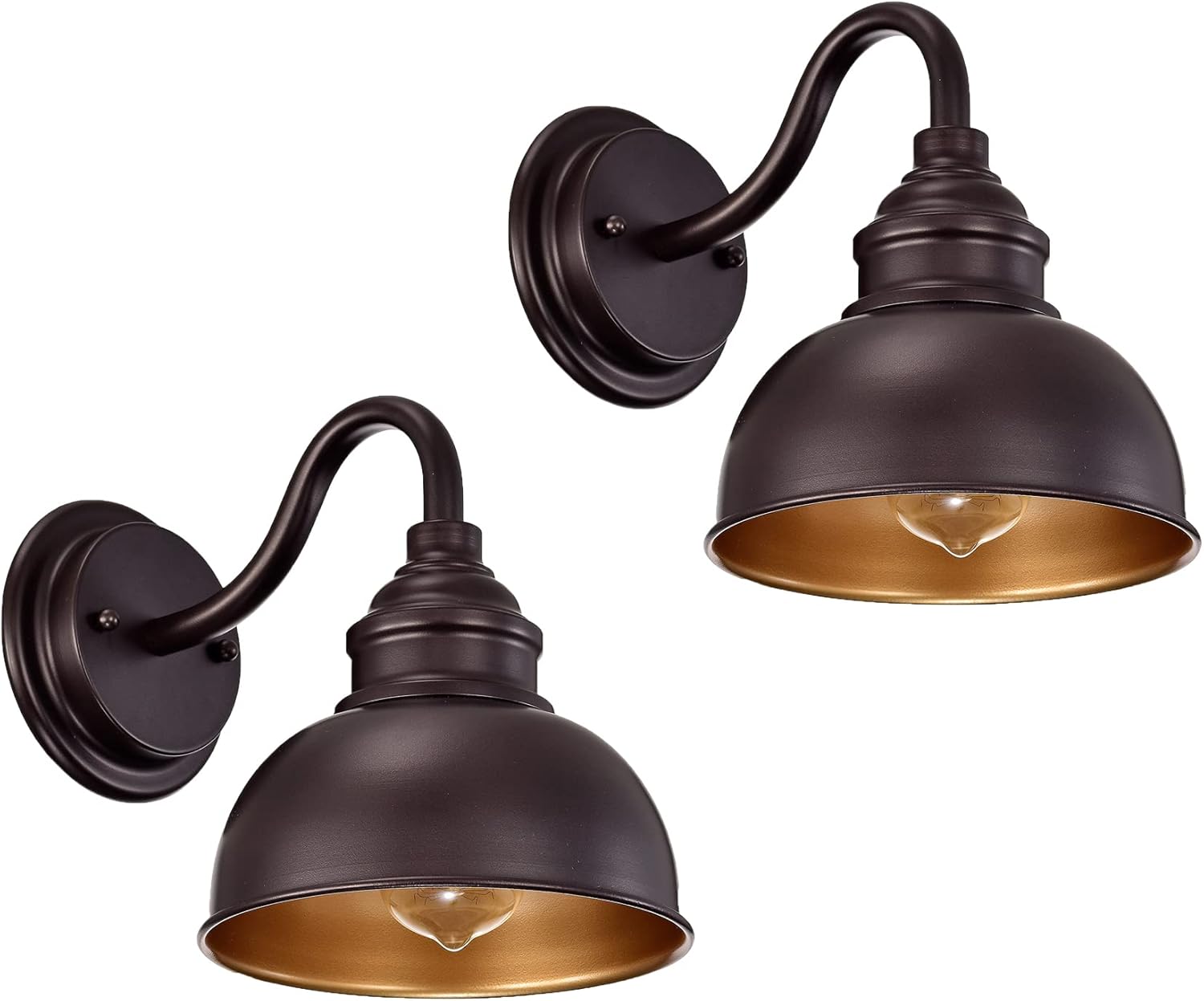 Farmhouse Vanity Wall Sconce, Industrial Gooseneck Barn Light Fixture, Oil Rubbed Bronze Wall Lamps for Bedroom, Bathroom, Hallway, Living Room, Reading Room